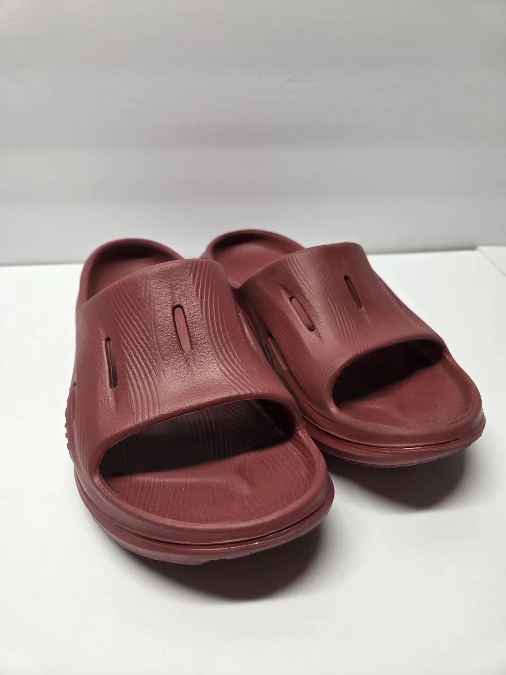 Hoka Burgundy Slip-On Slide Sandals